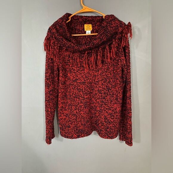 Ruby Rd Cowl Neck Fringe Sweater Size Small - Picture 1 of 3